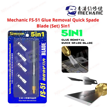 Mechanic FS-51 Glue Removal Quick Spade Blade (Set) 5in1