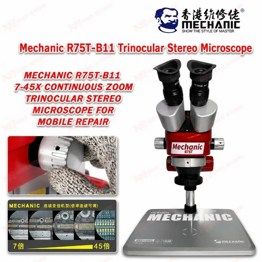 Mechanic R75T-B11 Trinocular Stereo Microscope
