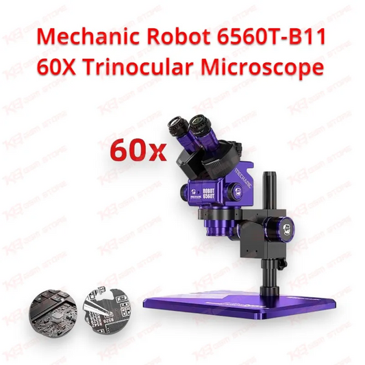 Mechanic Robot 6560T-B11 60X Trinocular Microscope