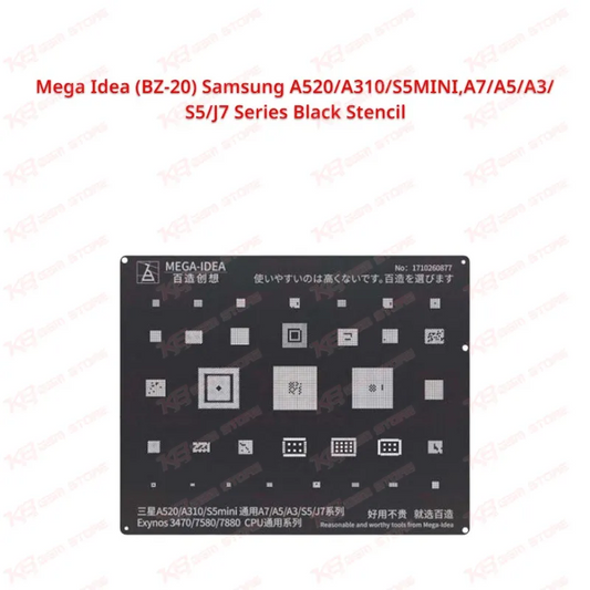 Mega Idea (BZ-20) Samsung A520/A310/S5MINI,A7/A5/A3/S5/J7 Series Black Stencil