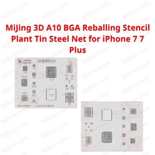 MiJing 3D A10 BGA Reballing Stencil Plant Tin Steel Net for iPhone 7 7 Plus