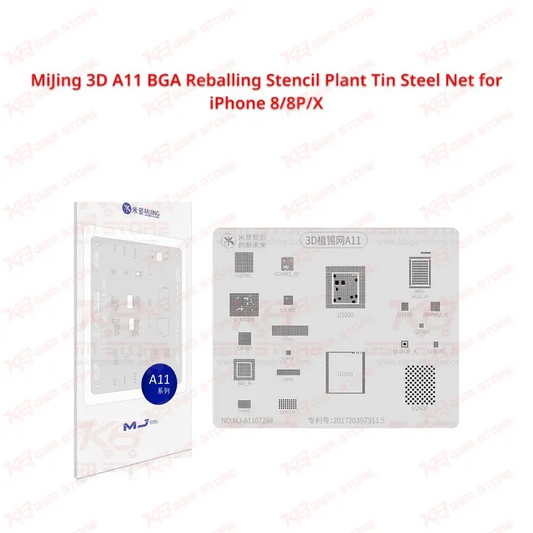 MiJing 3D A11 BGA Reballing Stencil Plant Tin Steel Net for iPhone 8/8P/X