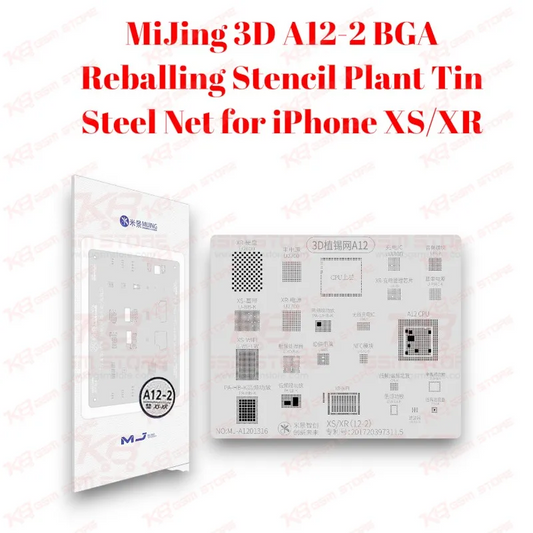 MiJing 3D A12-2 BGA Reballing Stencil Plant Tin Steel Net for iPhone XS/XR