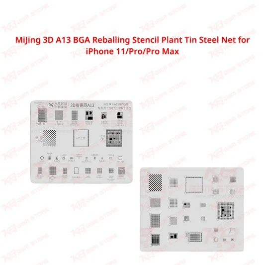 MiJing 3D A13 BGA Reballing Stencil Plant Tin Steel Net for iPhone 11/Pro/Pro Max