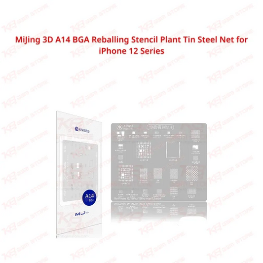 MiJing 3D A14 BGA Reballing Stencil Plant Tin Steel Net for iPhone 12 Series