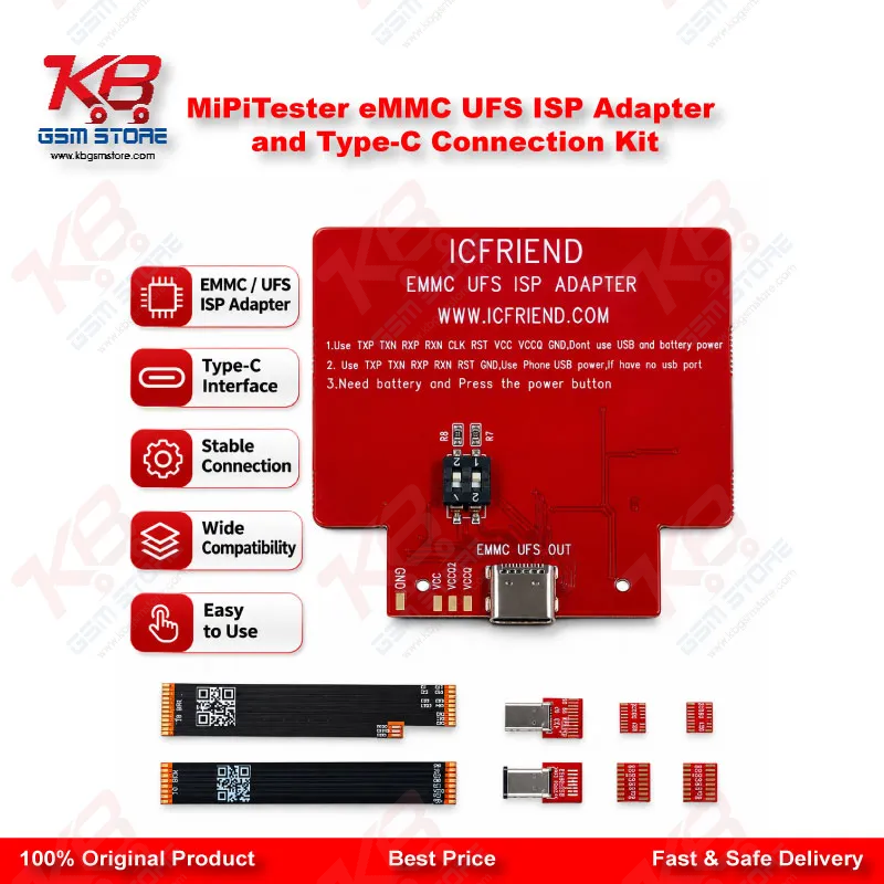 MiPiTester eMMC UFS ISP Adapter and Type-C Connection Kit