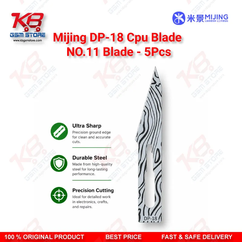 MIJING DP-18 Non-Magnetic No.11 Blade – IC Prying & Glue Removal Blade (5Pcs Box)
