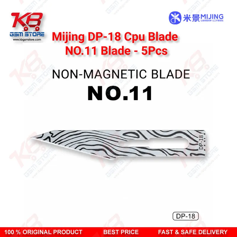 MIJING DP-18 Non-Magnetic No.11 Blade – IC Prying & Glue Removal Blade (5Pcs Box)