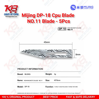 MIJING DP-18 Non-Magnetic No.11 Blade – IC Prying & Glue Removal Blade (5Pcs Box)