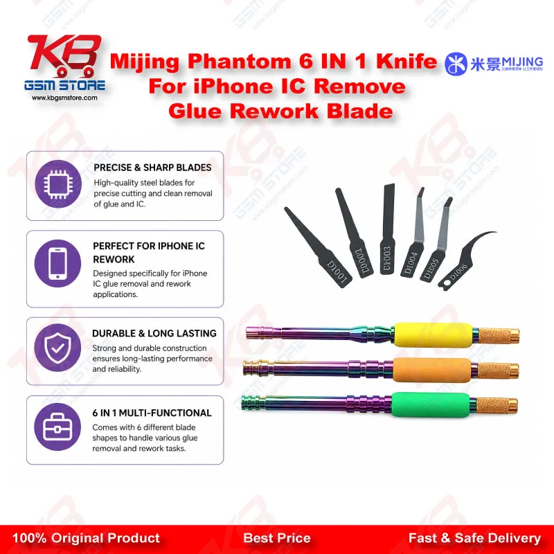Mijing Phantom 6 IN 1 Knife For iPhone IC Remove Glue Rework Blade