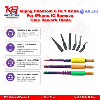 Mijing Phantom 6 IN 1 Knife For iPhone IC Remove Glue Rework Blade