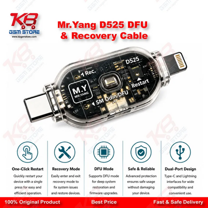 MR.YANG D525 One-Click DFU Engineering Flashing Cable for iPhone 6 to 17 Pro Max