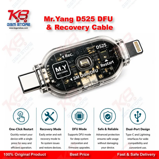 MR.YANG D525 One-Click DFU Engineering Flashing Cable for iPhone 6 to 17 Pro Max