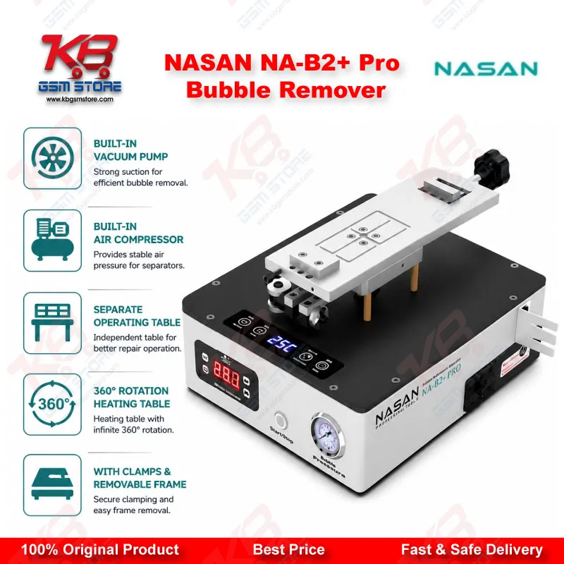 NASAN NA-B2+ Pro 2in1 OCA Bubble Remover & LCD Screen Separator Machine (7 Inch, Built-in Air Compressor)