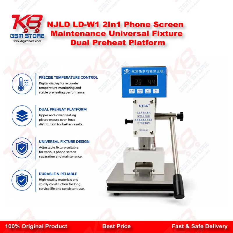 NJLD LD-W1 2In1 Phone Screen Maintenance Universal Fixture Dual Preheat Platform