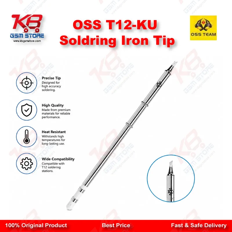 OSS T12-KU Soldering Iron Tip – Knife Shape K Bit for T12 Stations