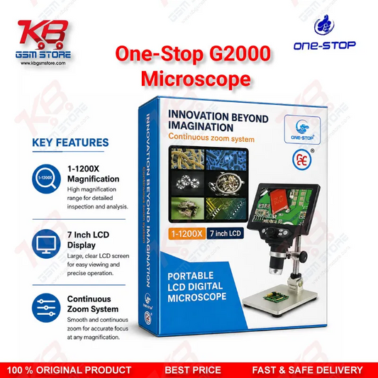 One-Stop G2000 12MP Digital Microscope 1-2000X HD LCD for Mobile PCB Repair