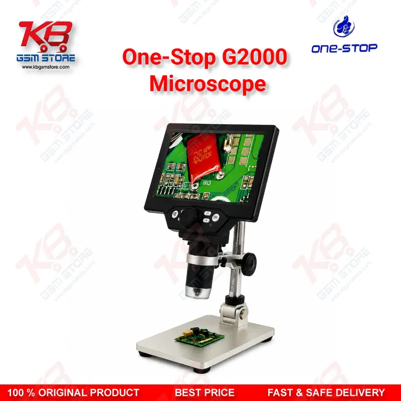 One-Stop G2000 12MP Digital Microscope 1-2000X HD LCD for Mobile PCB Repair