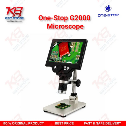 One-Stop G2000 12MP Digital Microscope 1-2000X HD LCD for Mobile PCB Repair