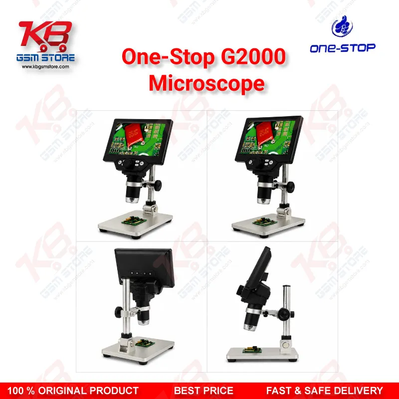 One-Stop G2000 12MP Digital Microscope 1-2000X HD LCD for Mobile PCB Repair
