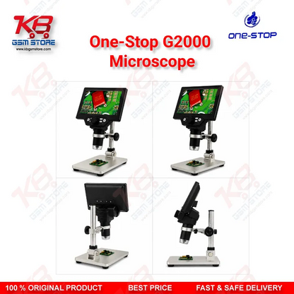 One-Stop G2000 12MP Digital Microscope 1-2000X HD LCD for Mobile PCB Repair