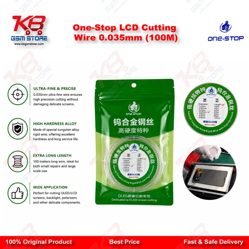 One-Stop LCD Cutting Wire 0.035mm (100M)