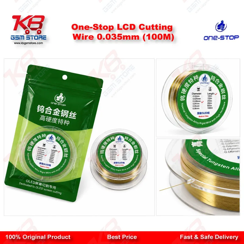One-Stop LCD Cutting Wire 0.035mm (100M)