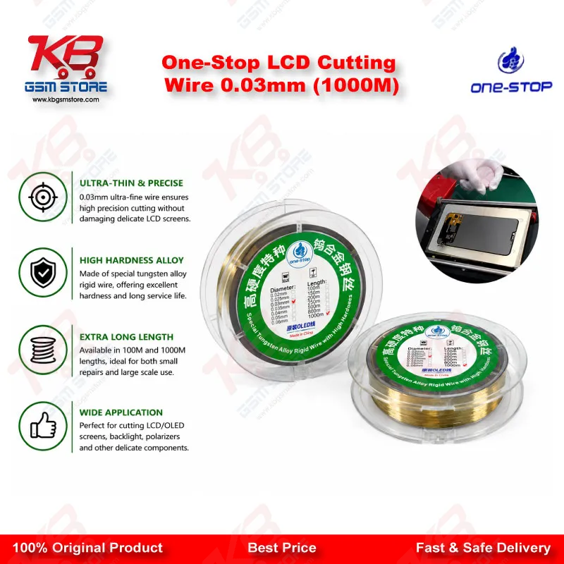 One-Stop LCD Cutting Wire 0.03mm (1000M)