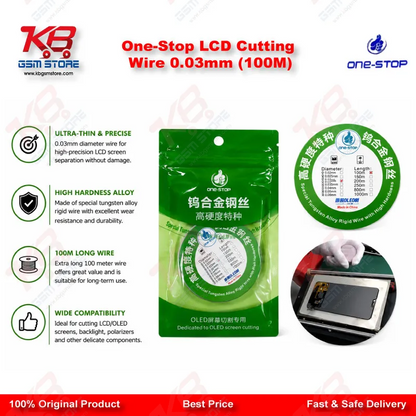 One-Stop LCD Cutting Wire 0.03mm (100M)