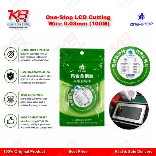 One-Stop LCD Cutting Wire 0.03mm (100M)