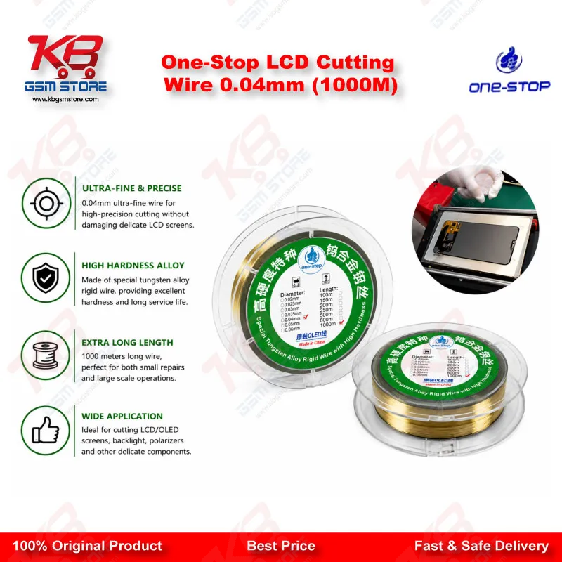 One-Stop LCD Cutting Wire 0.04mm (1000M)