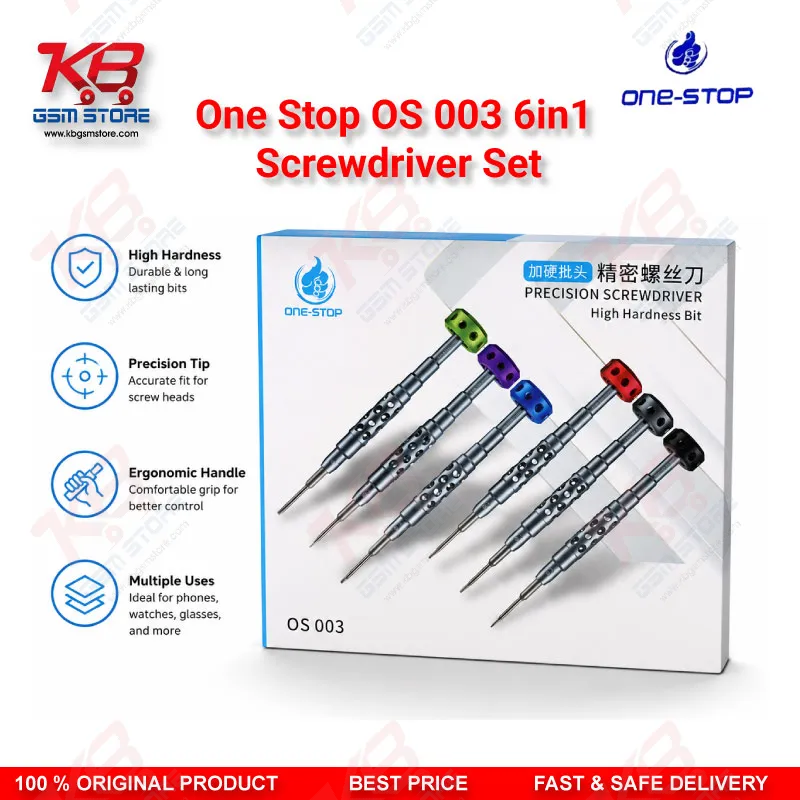 One Stop OS-003 6-in-1 Precision Screwdriver Set for Phone Repair