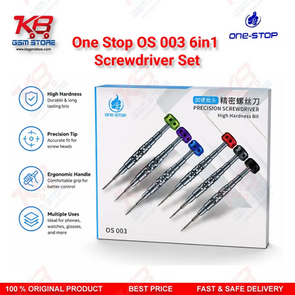 One Stop OS-003 6-in-1 Precision Screwdriver Set for Phone Repair