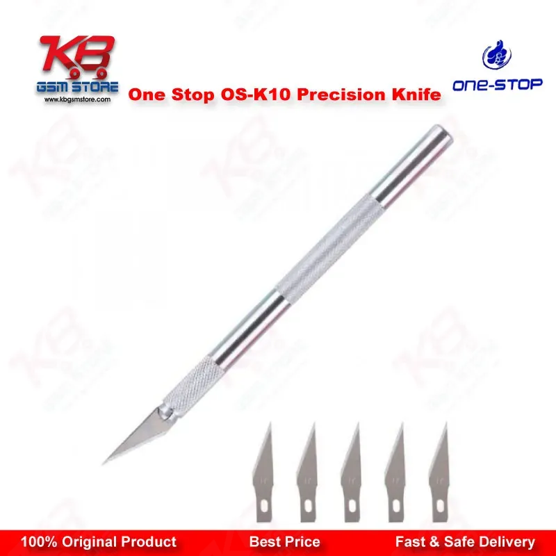 One Stop OS-K10 Precision Knife – Aluminium Handle with Stainless Steel Blade (5 Pcs)