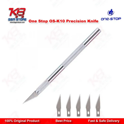 One Stop OS-K10 Precision Knife – Aluminium Handle with Stainless Steel Blade (5 Pcs)