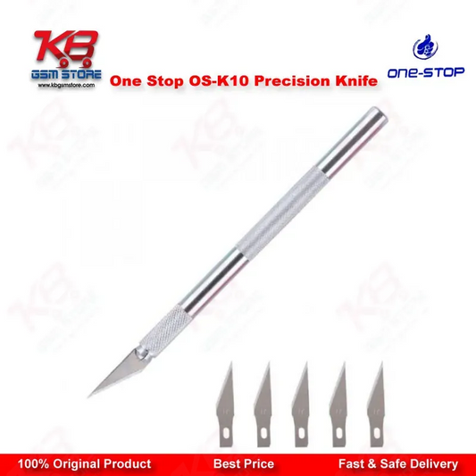 One Stop OS-K10 Precision Knife – Aluminium Handle with Stainless Steel Blade (5 Pcs)