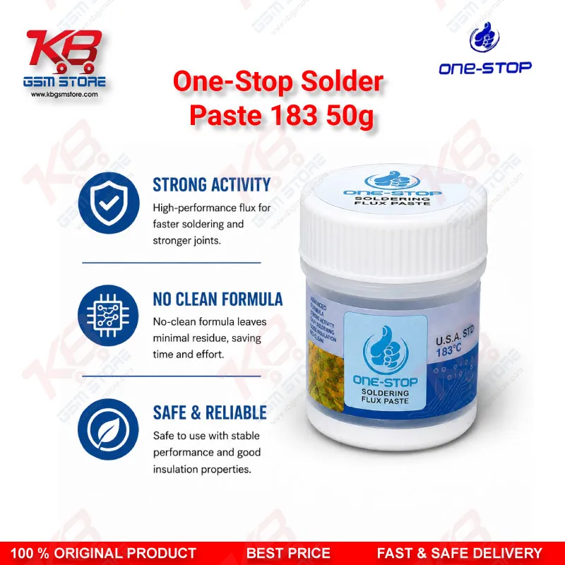 One-Stop Solder Paste 183°C 50g – Sn63/Pb37 BGA & SMD Reflow Paste