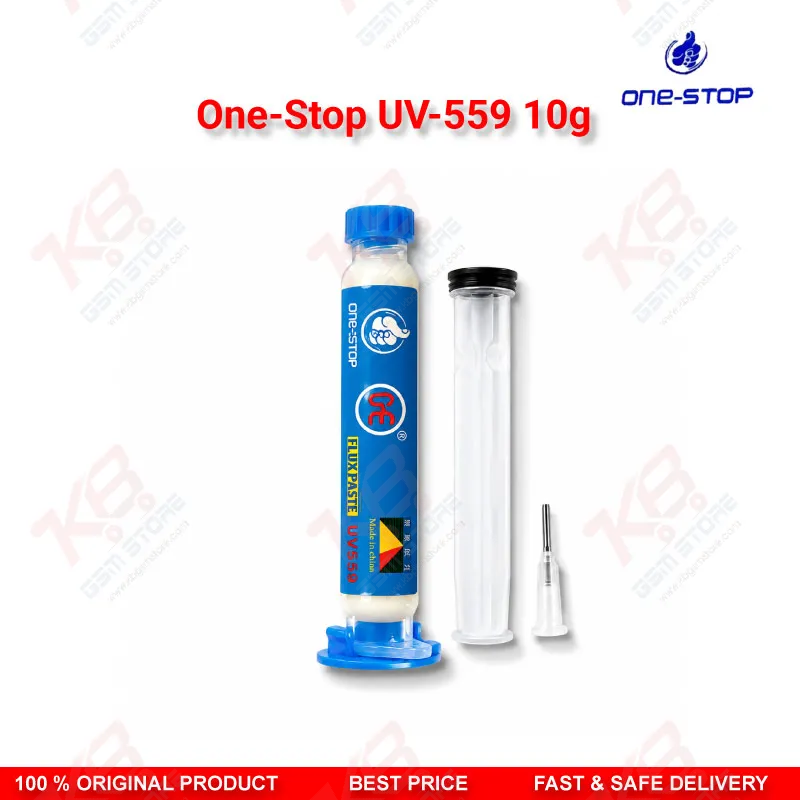 One-Stop UV-559 No-Clean BGA Flux Paste – 10g (10cc) Yellow Soldering Flux with Needle Tip