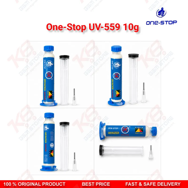One-Stop UV-559 No-Clean BGA Flux Paste – 10g (10cc) Yellow Soldering Flux with Needle Tip