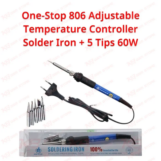 One-Stop 806 Adjustable Temperature Controller Solder Iron + 5 Tips 60W