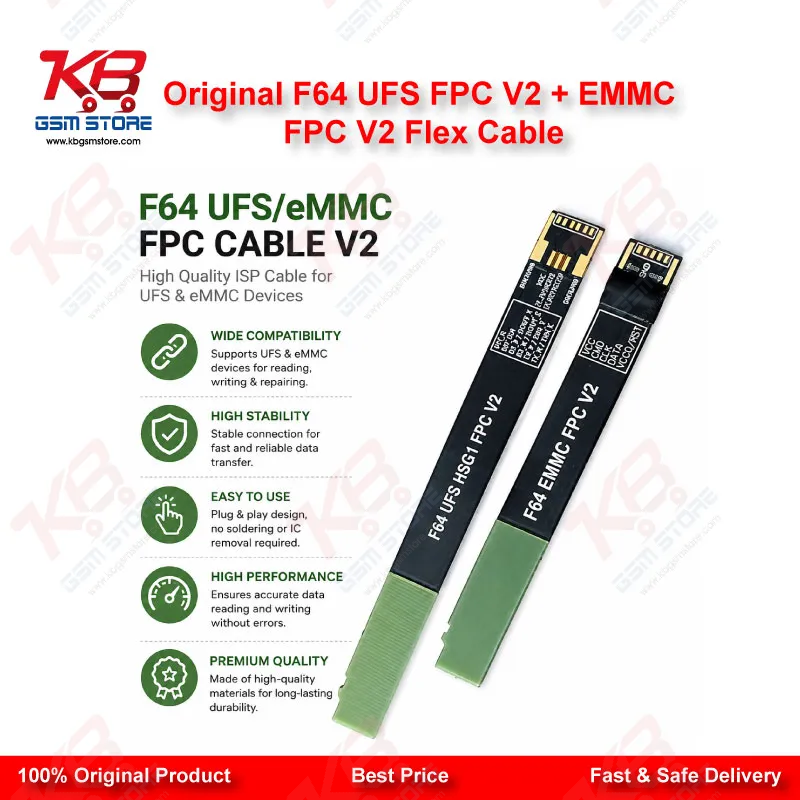 Original F64 UFS FPC V2 + eMMC FPC V2 Flex Cable Set (For Flash 64 Ultra / Lite Box)