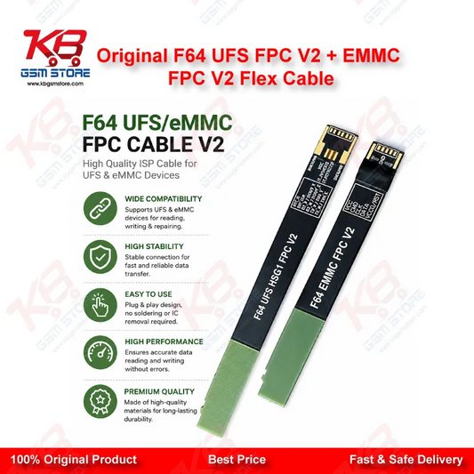 Original F64 UFS FPC V2 + eMMC FPC V2 Flex Cable Set (For Flash 64 Ultra / Lite Box)