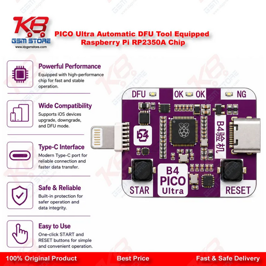 PICO Ultra Automatic DFU Tool - RP2350A Chip iPhone DFU & PWN Mode Board