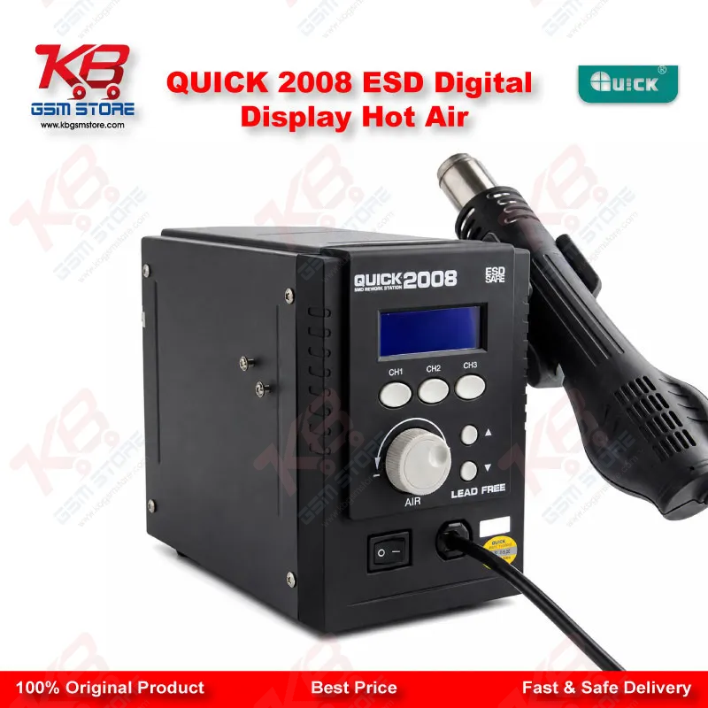 QUICK 2008 ESD Digital Display Hot Air Rework Station – 700W BGA SMD Soldering Station