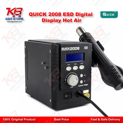QUICK 2008 ESD Digital Display Hot Air Rework Station – 700W BGA SMD Soldering Station