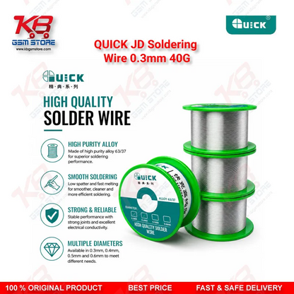 QUICK JD Soldering Wire 0.3mm 40G – Fine Solder Wire for Mobile PCB Repair