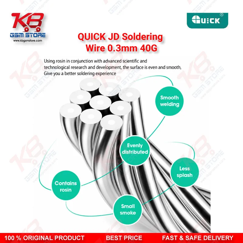 QUICK JD Soldering Wire 0.3mm 40G – Fine Solder Wire for Mobile PCB Repair