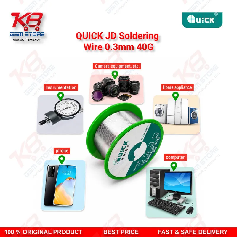 QUICK JD Soldering Wire 0.3mm 40G – Fine Solder Wire for Mobile PCB Repair
