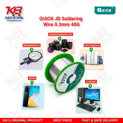 QUICK JD Soldering Wire 0.3mm 40G – Fine Solder Wire for Mobile PCB Repair