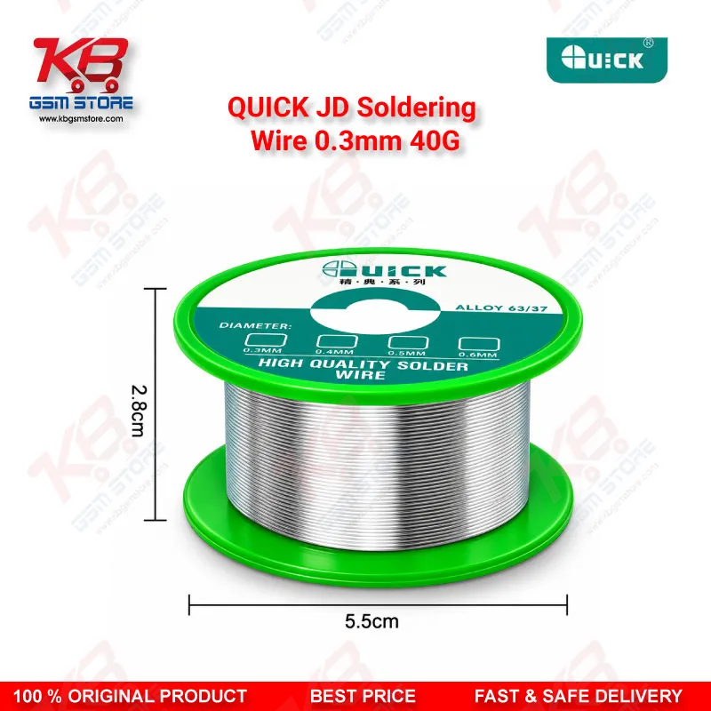 QUICK JD Soldering Wire 0.3mm 40G – Fine Solder Wire for Mobile PCB Repair